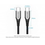 Кабель Type-C-Type-C Vention TPE Nylon PD 100W 5A 480Mbps nickel-plated 2m Grey (TAEHH)