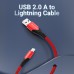Кабель USB-Lightning Vention TPE Nylon MFi C89 2.4A 480Mbps nickel-plated 1.5m Red (LABRG)