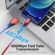 Кабель USB-Lightning Vention TPE Nylon MFi C89 2.4A 480Mbps nickel-plated 1m Red (LABRF)