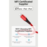Кабель USB-Lightning Vention TPE Nylon MFi C89 2.4A 480Mbps nickel-plated 1m Red (LABRF)