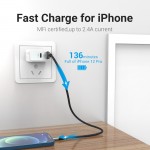 Кабель USB-Lightning Vention TPE Nylon MFi C89 2.4A 480Mbps nickel-plated 2m Grey (LABHH)
