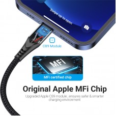 Кабель USB-Lightning Vention TPE Nylon MFi C89 2.4A 480Mbps nickel-plated 2m Grey (LABHH)