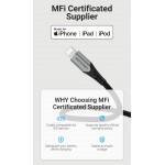 Кабель USB-Lightning Vention TPE Nylon MFi C89 2.4A 480Mbps nickel-plated 2m Grey (LABHH)