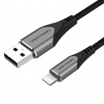Кабель USB-Lightning Vention TPE Nylon MFi C89 2.4A 480Mbps nickel-plated 2m Grey (LABHH)