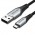 Кабель USB-MicroUSB Reversible Vention TPE Nylon 3A 480Mbps nickel-plated 0.25m Grey (COCHC)