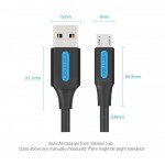 Кабель USB-MicroUSB Vention PVC 3A 480Mbps nickel-plated 3m Grey (COLBI)