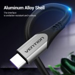 Кабель USB-Type-C Vention TPE Nylon 5A 480Mbps nickel-plated 1m Grey (COFHF)