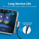 Кабель USB-Type-C Vention TPE Nylon 90° Degree 5A 480Mbps nickel-plated 0.5m Grey (COGHD)