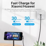 Кабель USB-Type-C Vention TPE Nylon 90° Degree 5A 480Mbps nickel-plated 1m Grey (COGHF)