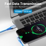 Кабель USB-Type-C Vention TPE Nylon 90° Degree 5A 480Mbps nickel-plated 1m Grey (COGHF)
