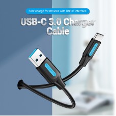 Кабель USB-Type-C Vention Upgrade PVC 3A 5Gbps nickel-plated 0.5m Grey (COFHD)
