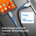 Кабель USB-MicroUSB Vention TPE Nylon 3A 480Mbps nickel-plated 1m Grey (COAHF)