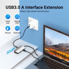 USB HUB 4 в 1 Vention Type-C-HDMI-VGA-USB 1USB 3.0 1Type-C 3.1 PD 100W 4K 30Hz 5Gbps 0.15m Grey (TOAHB)
