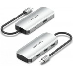 USB HUB 5 в 1 Vention Type-C-USB-MicroUSB 4USB 3.0 2A 5Gbps 0.15m Grey (TNAHB)