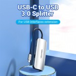 USB HUB 5 в 1 Vention Type-C-USB-MicroUSB 4USB 3.0 2A 5Gbps 0.15m Grey (TNAHB)