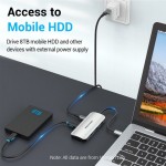 USB HUB 5 в 1 Vention Type-C-USB-MicroUSB 4USB 3.0 2A 5Gbps 0.15m Grey (TNAHB)