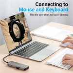 USB HUB 5 в 1 Vention Type-C-USB-MicroUSB 4USB 3.0 2A 5Gbps 0.15m Grey (TNAHB)