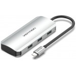 USB HUB 5 в 1 Vention Type-C-USB-MicroUSB 4USB 3.0 2A 5Gbps 0.15m Grey (TNAHB)