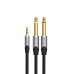 Кабель Audio 6.35мм-3.5мм Vention 2хF/F TPE Nylon gold-plated 1.5m Grey (BARHG)