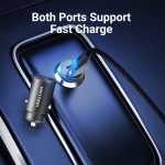 Автомобильное зарядное устройство 1USB 1Type-C Vention PD 25W QC3.0 DC 12-24V 5A Grey (CC-63-H)