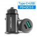 Автомобильное зарядное устройство 1USB 1Type-C Vention PD 25W QC3.0 DC 12-24V 5A Grey (CC-63-H)