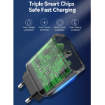 Сетевое зарядное устройство 1Type-C Vention PD 20W QC4.0 2.4A Black (TC-055-EU-B)