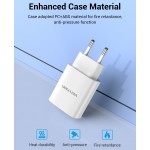 Сетевое зарядное устройство 1Type-C Vention PD 20W QC4.0 2.4A White (TC-055-EU-W)