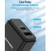 Сетевое зарядное устройство 1USB 1Type-C Vention PD 38W QC3.0 3.4A Black (QC67-EU-B)