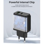 Сетевое зарядное устройство 1USB 1Type-C Vention PD 38W QC3.0 3.4A Black (QC67-EU-B)