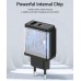 Сетевое зарядное устройство 1USB 1Type-C Vention PD 38W QC3.0 3.4A Black (QC67-EU-B)