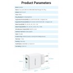 Сетевое зарядное устройство 1USB 1Type-C Vention PD 38W QC3.0 3.4A White (QC67-EU-W)