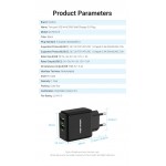 Сетевое зарядное устройство 2USB Vention 36W QC3.0 3.4A Black (QC79-EU-B)