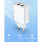 Сетевое зарядное устройство 2USB Vention 36W QC3.0 3.4A White (QC79-EU-W)