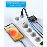 Сетевое зарядное устройство 2USB Vention 36W QC3.0 3.4A White (QC79-EU-W)