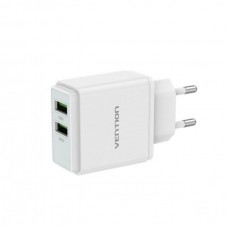 Адаптер сетевой 2USB Vention 36W QC3.0 3.4A White (QC79-EU-W)