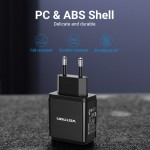 Сетевое зарядное устройство 3USB Vention 17W QC3.0 2.4A Black (DC5307-B)