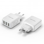Сетевое зарядное устройство 3USB Vention 17W QC3.0 2.4A White (DC5307-W)