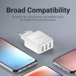 Сетевое зарядное устройство 3USB Vention 17W QC3.0 2.4A White (DC5307-W)