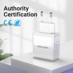 Сетевое зарядное устройство 3USB Vention 17W QC3.0 2.4A White (DC5307-W)