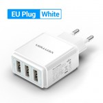 Сетевое зарядное устройство 3USB Vention 17W QC3.0 2.4A White (DC5307-W)
