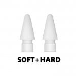 Наконечник Goojodoq Soft + Hard для стилуса Apple Pencil (1-2 поколение) (2шт) White