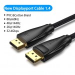 Кабель DisplayPort-DisplayPort v1.4 Vention PVC Cotton 8K 60Hz 4K 144Hz 2K 165Hz 32.4Gbps 1m Black (HCCBF)