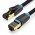 Патч-корд RJ45-RJ45 Vention LAN CAT8 SFTP 40Gbps 2000MHz Copper Cotton Braided Round 0.5m Black (IKGBD)