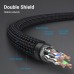 Патч-корд RJ45-RJ45 Vention LAN CAT8 SFTP 40Gbps 2000MHz Copper Cotton Braided Round 1m Black (IKGBF)