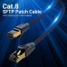 Патч-корд RJ45-RJ45 Vention LAN CAT8 SFTP 40Gbps 2000MHz Copper Cotton Braided Round 1m Black (IKGBF)