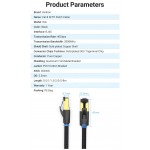 Патч-корд RJ45-RJ45 Vention LAN CAT8 SFTP 40Gbps 2000MHz Copper Cotton Braided Round 2m Black (IKGBH)