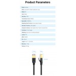 Патч-корд RJ45-RJ45 Vention LAN CAT8 SFTP 40Gbps 2000MHz Copper PVC Round Slim 5m Black (IKIBJ)