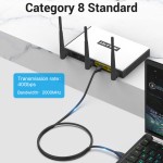 Патч-корд RJ45-RJ45 Vention LAN CAT8 SFTP 40Gbps 2000MHz Copper PVC Round Slim 5m Black (IKIBJ)