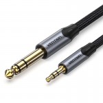 Кабель Audio 6.35мм-3.5мм Vention TRS F/F Cotton Braided gold-plated 1.5m Grey (BAUHG) Кабель Audio 6.35мм-3.5мм Vention TRS F/F Cotton Braided gold-plated 1.5m Grey (BAUHG)