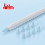 Чехол TPU Goojodoq для наконечника стилуса Apple Pencil (1-2 поколение) (8шт) Blue